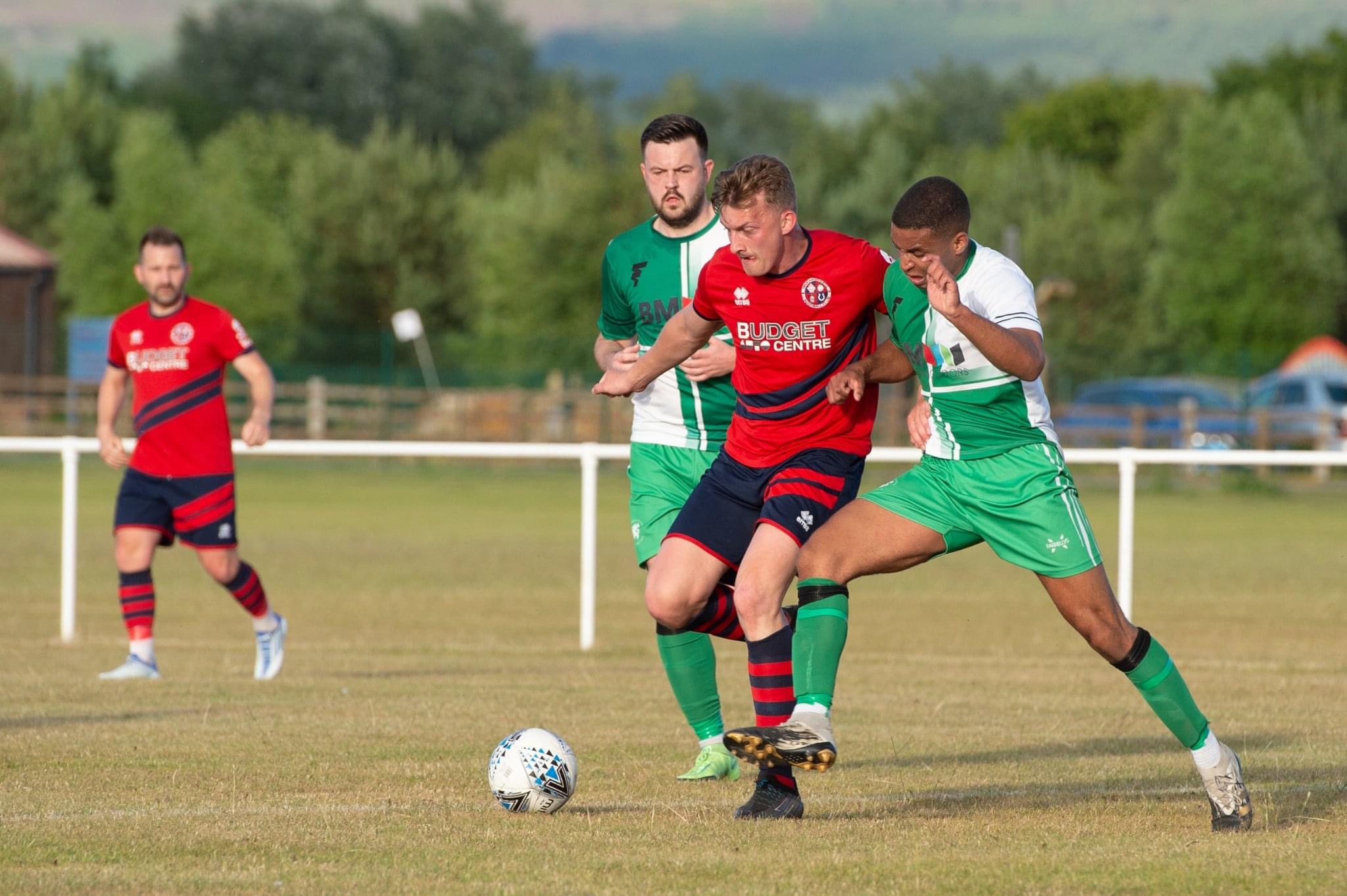Coleman battles for the ball against Synthonia last season.