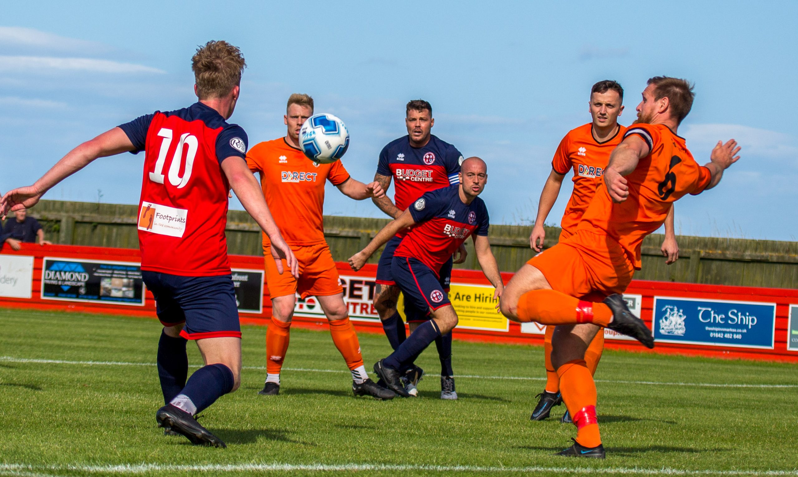 Action from the Steelmen's 4-1 defeat to Birtley Town. (Photo: Peter Milburn)